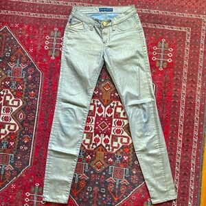 Metallic gold skinny jeans rock & republic silver like new 4 slim stretch